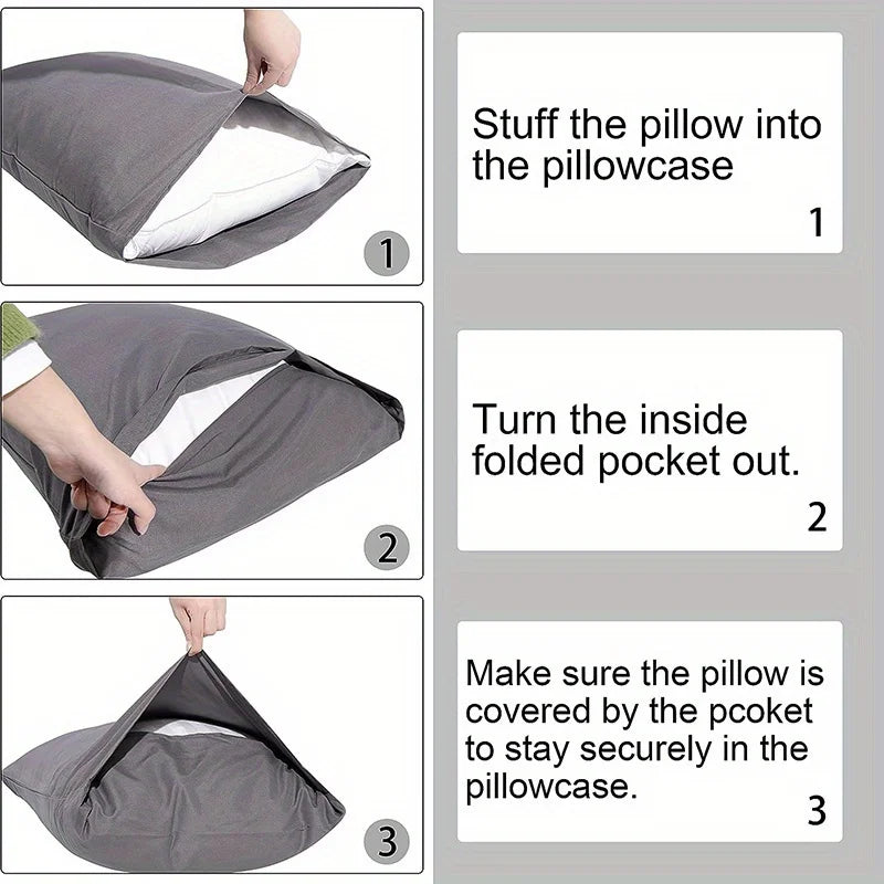 1 pezzo di federe a blocchi di colore spazzolato in cotone 100%, super morbide e accoglienti, antirughe, sbiadite, resistenti con chiusura a busta