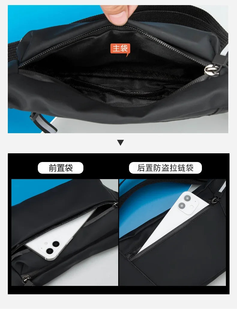 Impermeabile Borsa da Cintura Uomo Marsupio Esterno Tracolla Sportiva Per Viaggio e Attività all Aperto