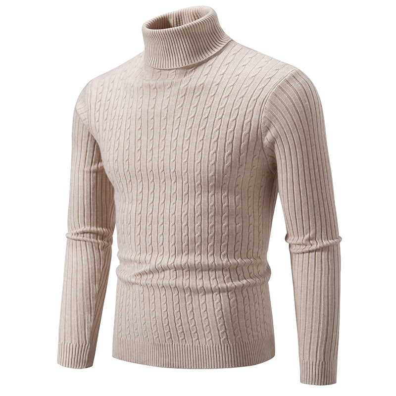 Maglione Dolcevita Uomo Lana Caldo Lavorato A Maglia Tinta Unita Inverno Casual Outdoor Top
