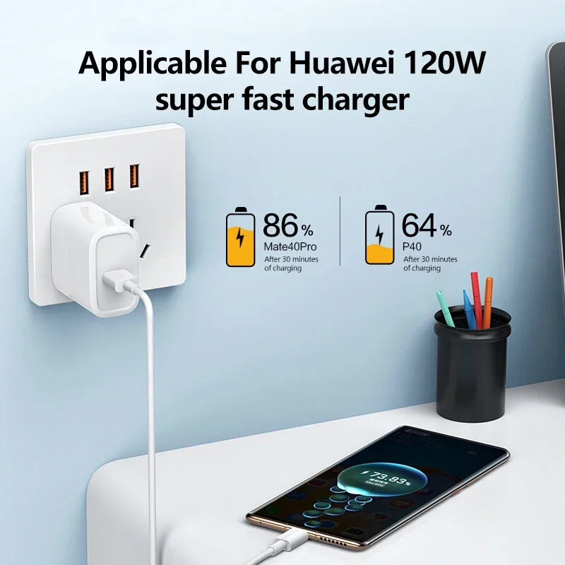 Cavo USB A A USB C 120W 10A Ricarica Ultra Veloce Per Huawei P40 Honor Xiaomi Redmi Dati 0,3m 1m 1,5m 2m