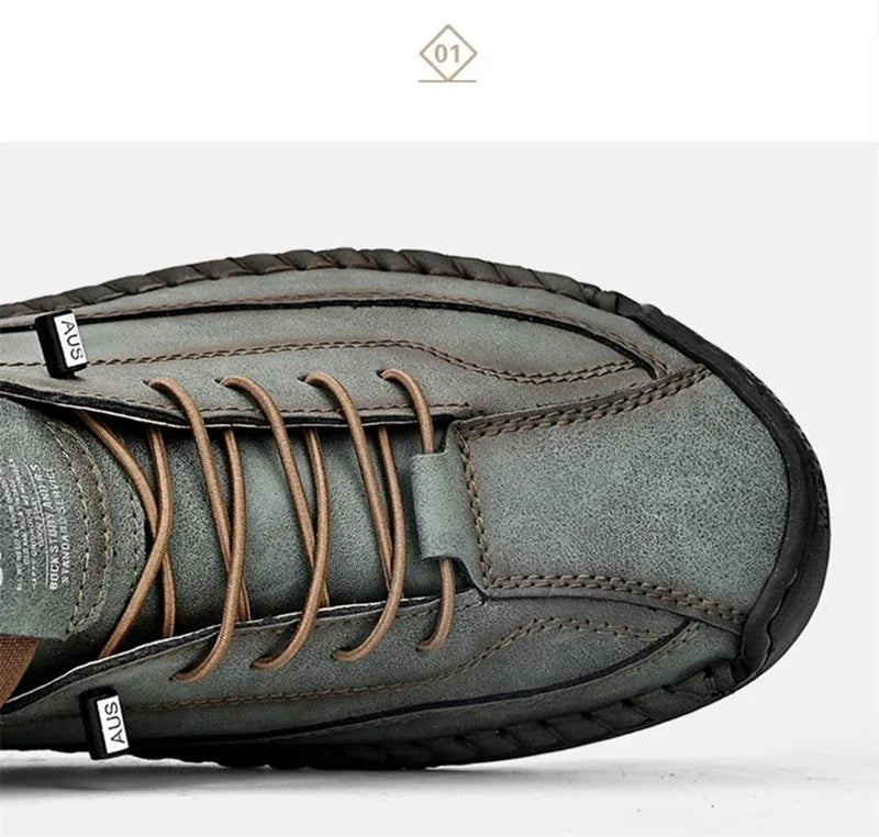 Scarpe In Pelle Cucite A Mano Uomo Scarpe Casual Da Passeggio Antiscivolo Leggere Esterno Taglia 47 48 Mocassini Slip On