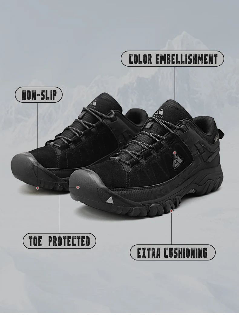 HikeUp Scarpe Da Trekking Per Uomini In Pelle Durevoli Alta Qualita Scarpe Da Arrampicata All Aperto Con Suola In Gomma