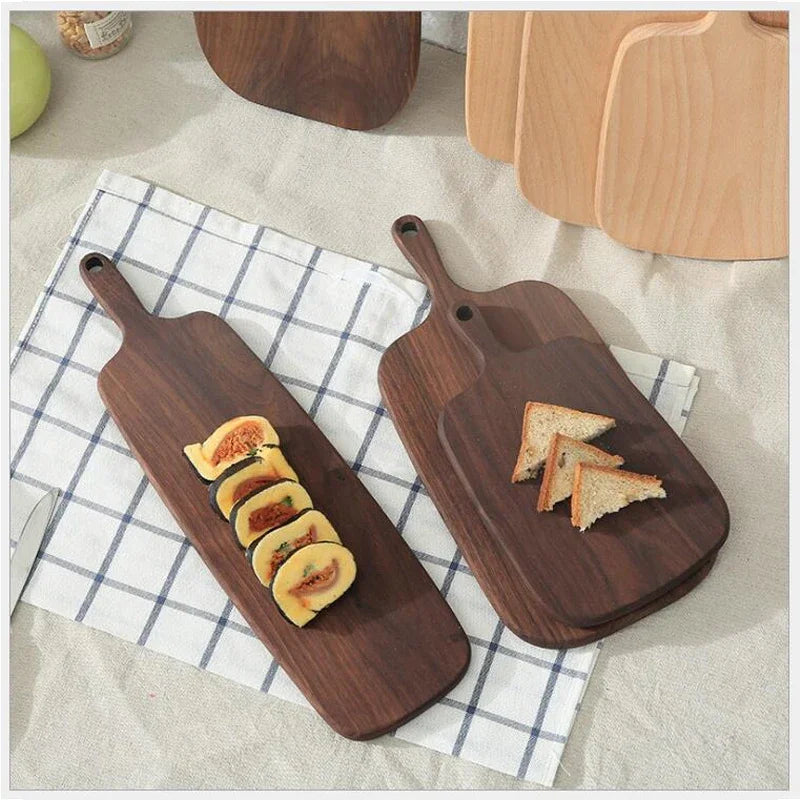 Tagliere Da Cucina In Noce Nera Rettangolare Senza Vernice In Legno Piatto Per Pizza Sushi Pane Vassoio Ecologico