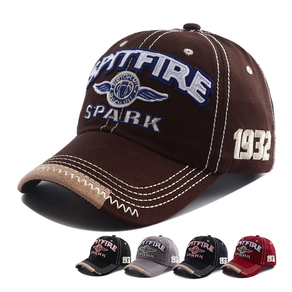 Berretto Da Baseball In Cotone Lavato Con Lettera Ricamata Spark 1932 Snapback Unisex Moda Casual Con Visiera Retro