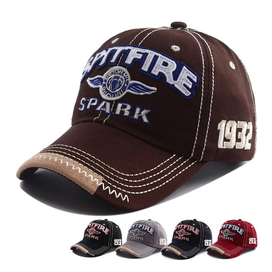 Berretto Da Baseball In Cotone Lavato Con Lettera Ricamata Spark 1932 Snapback Unisex Moda Casual Con Visiera Retro