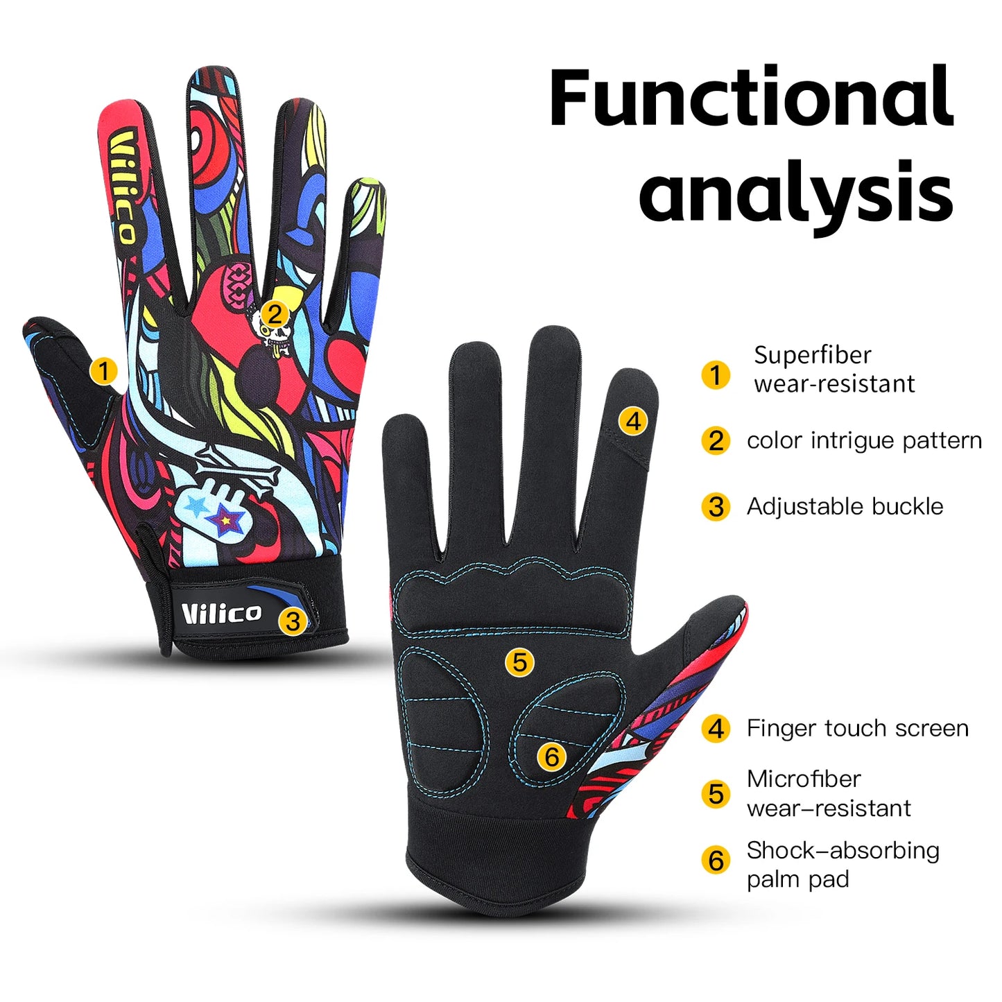 Guanti Da Equitazione E MTB Antiscivolo Con Touch Screen Resistente All Usura Unisex Regalo Halloween