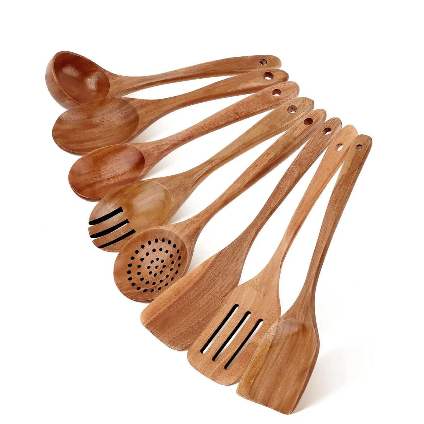 Set Utensili Da Cucina In Legno Con Portautensili 5 6 7 8 9 10 Cucchiai Ecologici