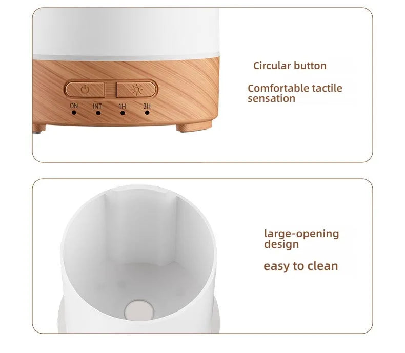 Umidificatore Diffusore Di Oli Essenziali Con Venature Del Legno Spruzzatore Automatico LED Per Profumo Camera Da Letto