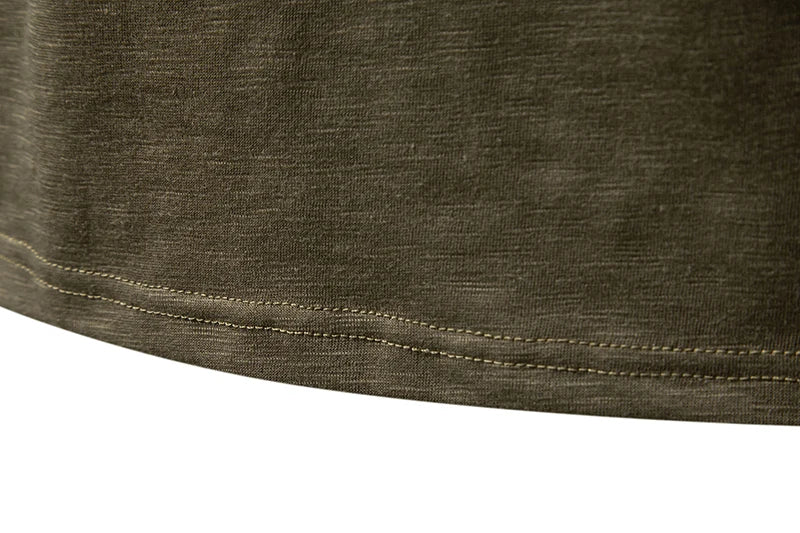 T Shirt Henley In Cotone Da Uomo Maniche Lunghe Con Colletto A Bottoni Casual Streetwear Traspirante