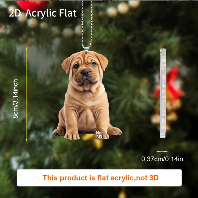 Ciondolo Acrilico Piatto 8 Cm 2D Multi Motivi Per Auto Zaino Casa Decorazione Natale Preghiera