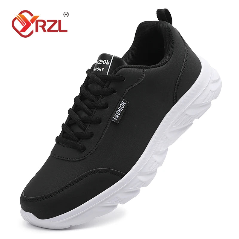 Scarpe da Corsa Uomo Impermeabili in Pelle Sneakers Sportive da Esterno Leggere per Passeggiata e Running