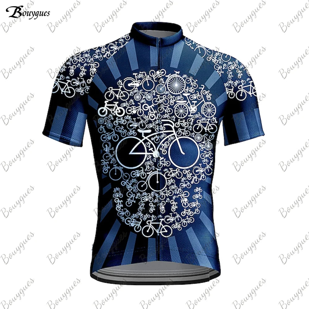 Maglia Ciclismo Uomo 2023 Skull MTB Maillot Abbigliamento Bicicletta Traspirante Asciugatura Rapida Tasche Antisudore