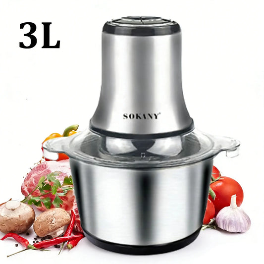 Tritacarne Elettrico 800W 3L Multifunzione Robot Da Cucina In Acciaio Inox Verdure Chopper Affettatrice Macchina Casa