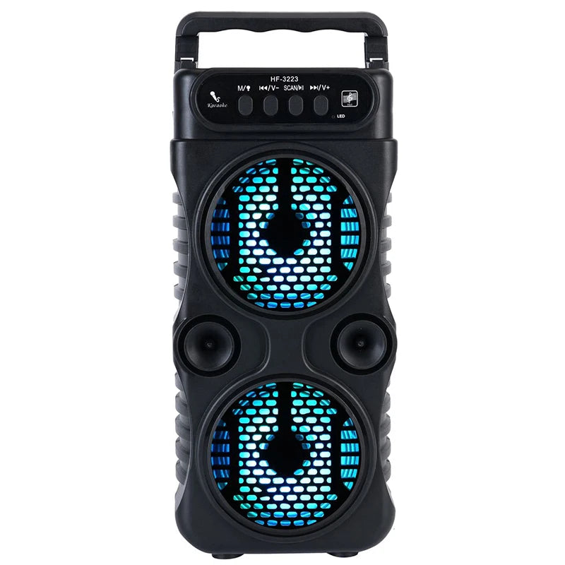 Altoparlante Wireless Portatile Esterno Con Doppio Subwoofer Stereo Da 3 Pollici USB Alimentatore Per Feste Karaoke