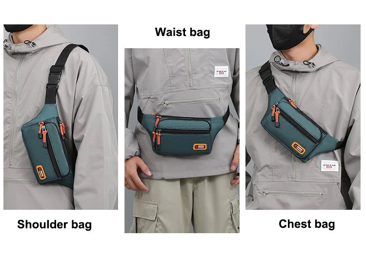 Marsupio da Uomo Impermeabile Unisex Borsa a Tracolla per Corsa e Attività Leggero e Resistente