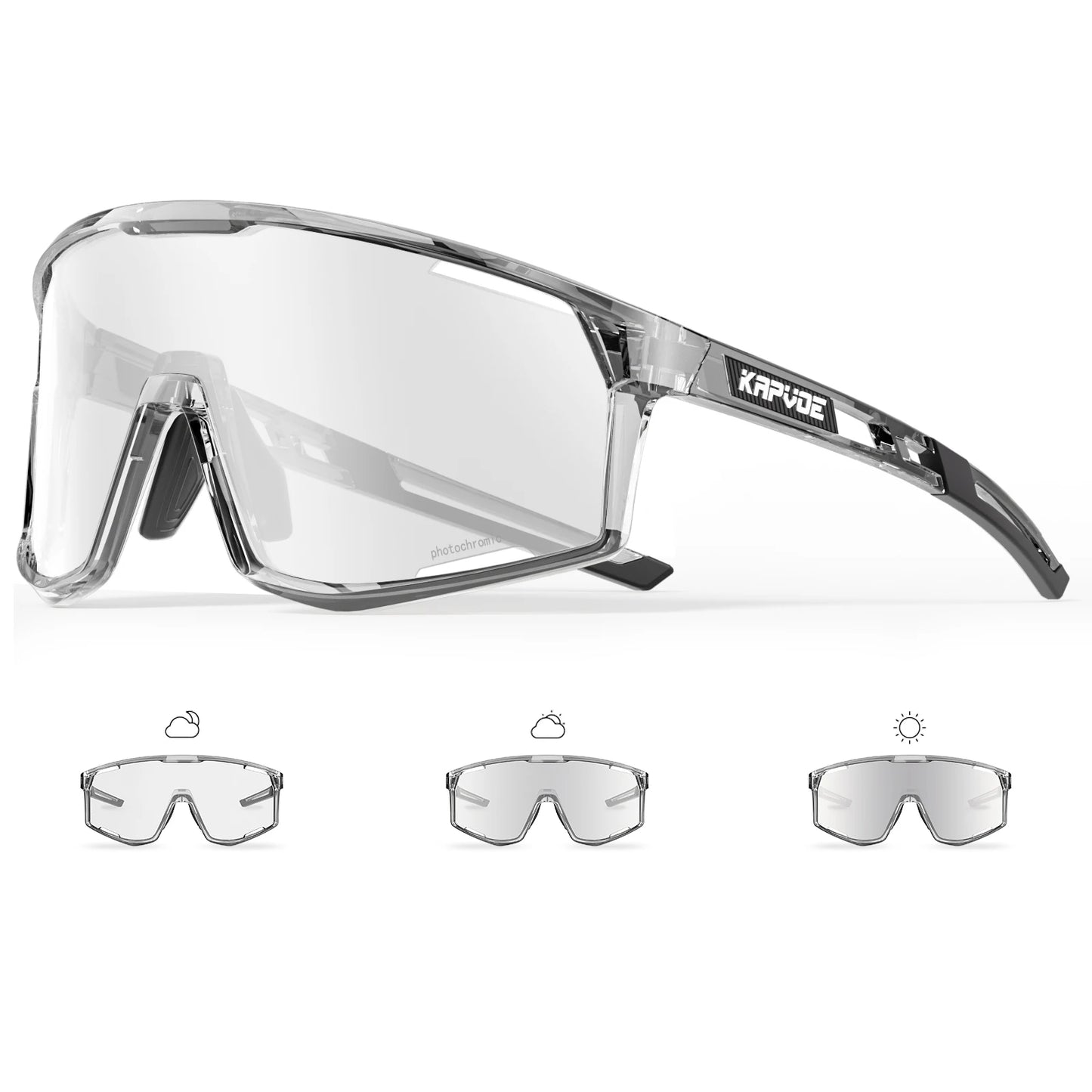 Kapvoe Occhiali Da Sole Fotocromatici Per Ciclismo UV400 Uomo Donna Esterni MTB Strada Escursionismo Occhiali Da Bici