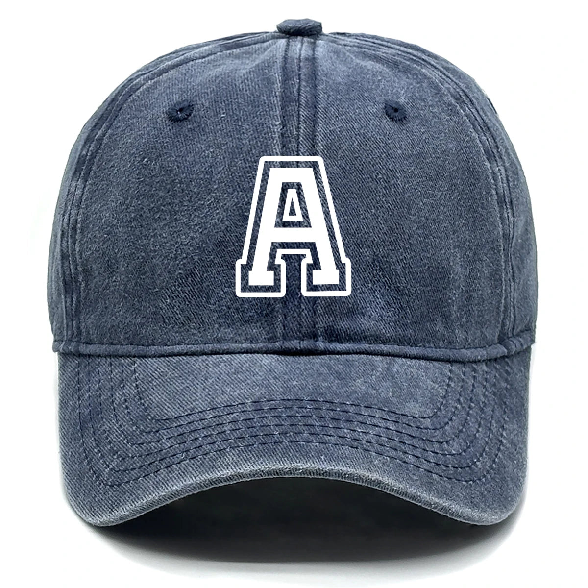 Berretto Da Baseball Unisex Con Stampa Lettera Iniziale AZ Cotone Lavato Retrò Con Visiera Sportiva