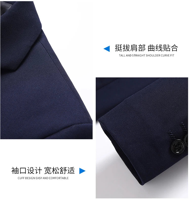 Blazer Da Uomo Tinta Unita In Stile Britannico Per Lavoro Professionale E Cerimonie Eleganti