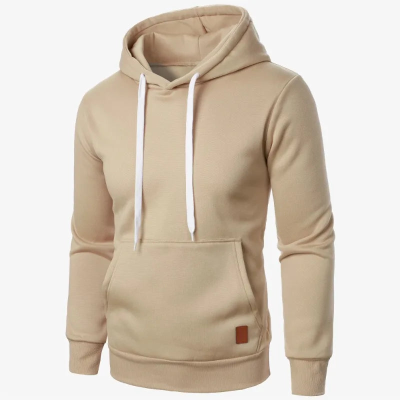 Felpa Con Cappuccio Da Uomo Leggera A Maniche Lunghe Streetwear Tinta Unita Con Coulisse