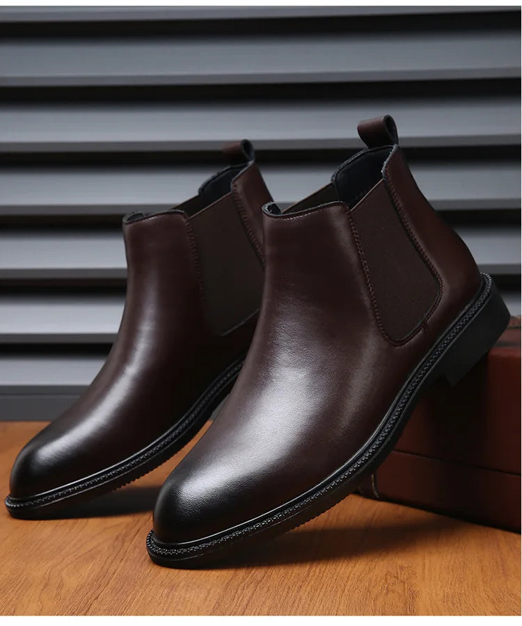 Stivaletti Chelsea In Pelle Da Uomo Di Lusso Fatti A Mano Slip On Per Abito Formale E Casual