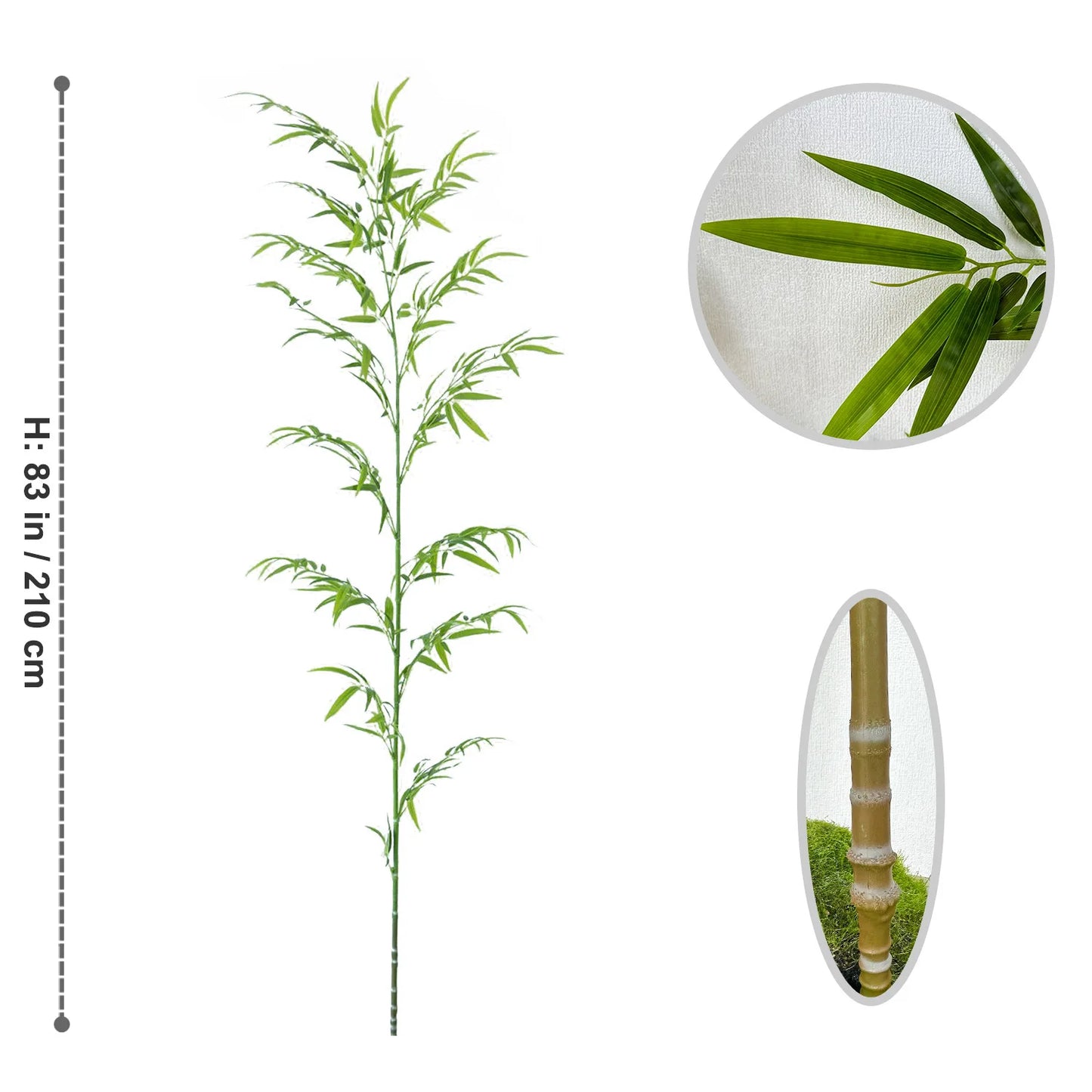 Bambù Artificiale In PVC Verde Altezza Regolabile Da 130 A 210 Cm Per Giardino E Hotel Decorazione
