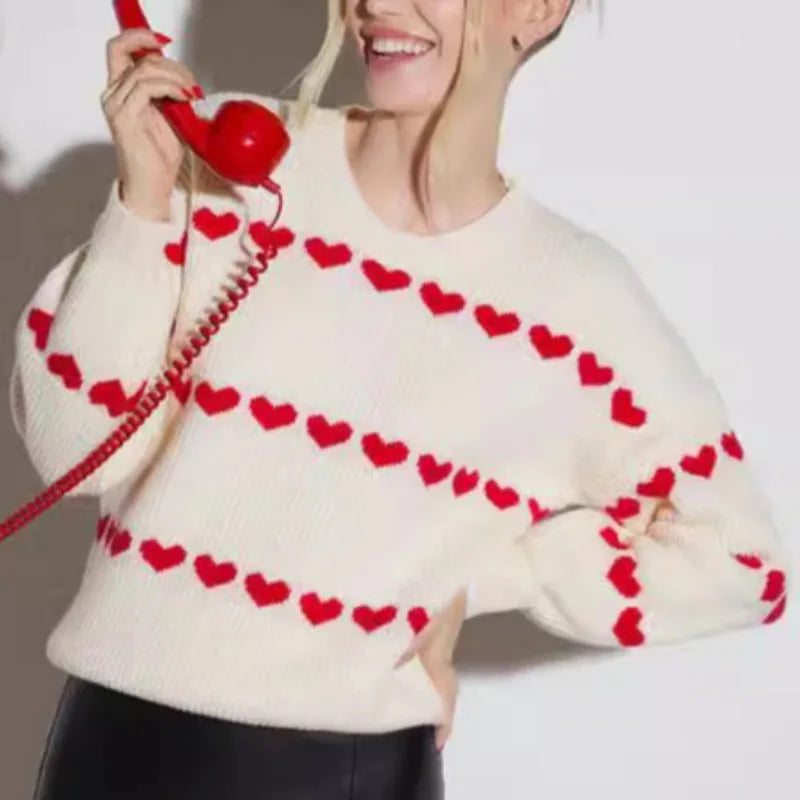 Pullover Lavorati A Maglia Casual Allentati Donna Autunno Inverno Collo A O Manica Intera Moda Street