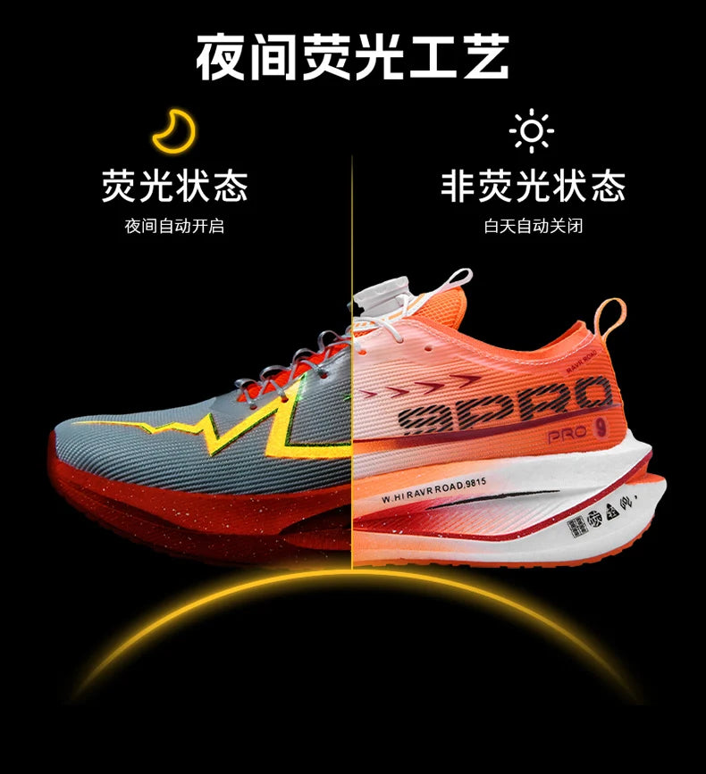 Scarpe Da Corsa Fluorescenti Con Piastra In Carbonio Per Maratona Sneakers Respiranti Leggere Per Uomo E Donna