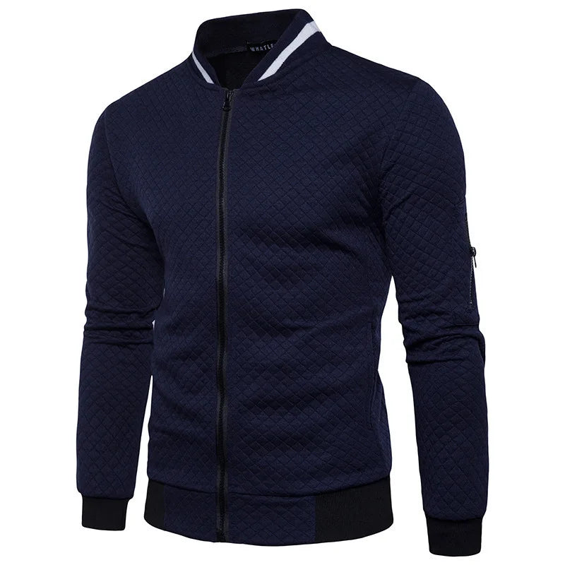 Giacche Uomo Slim Fit Collo Alto Casual Solida Streetwear Baseball Capispalla Autunno Primavera