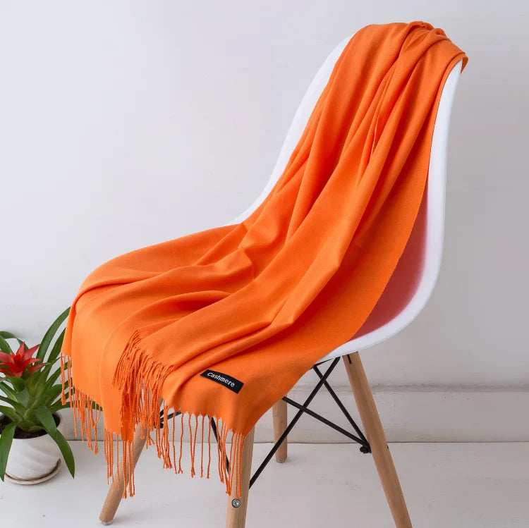 Sciarpa di Pashmina da Donna Morbida Cashmere Foulard Viaggio Ufficio Inverno Caldo Hijab Solido Avvolge Bandana