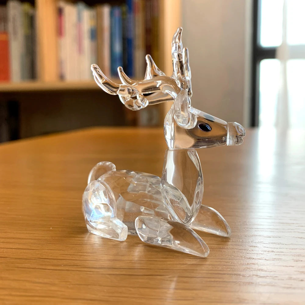 30 Cristallo Trasparente Figurine Animali Carini Scultura in Vetro Decorazioni Ornamento Tavolo Regalo Natale Bambini