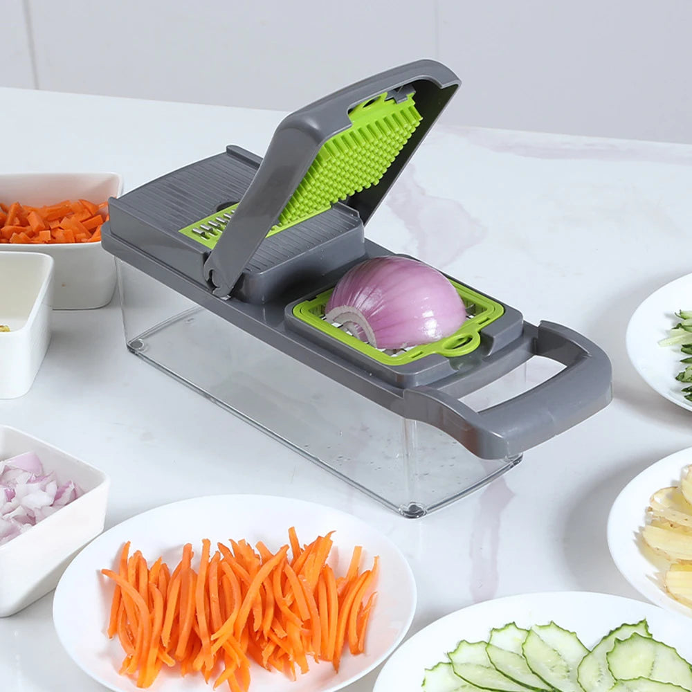 Tritatutto Multifunzionale 14 16 In 1 Per Verdure Cipolla Manico Ergonomico Griglia Per Alimenti Affettatrice Da Cucina