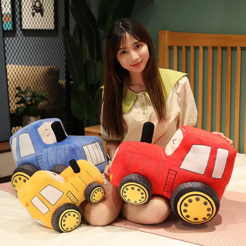 Simulazione Trattore Escavatore Giocattoli Di Peluche Per Auto Kawaii Morbido Cuscino Veicoli Regalo Natale Bambini
