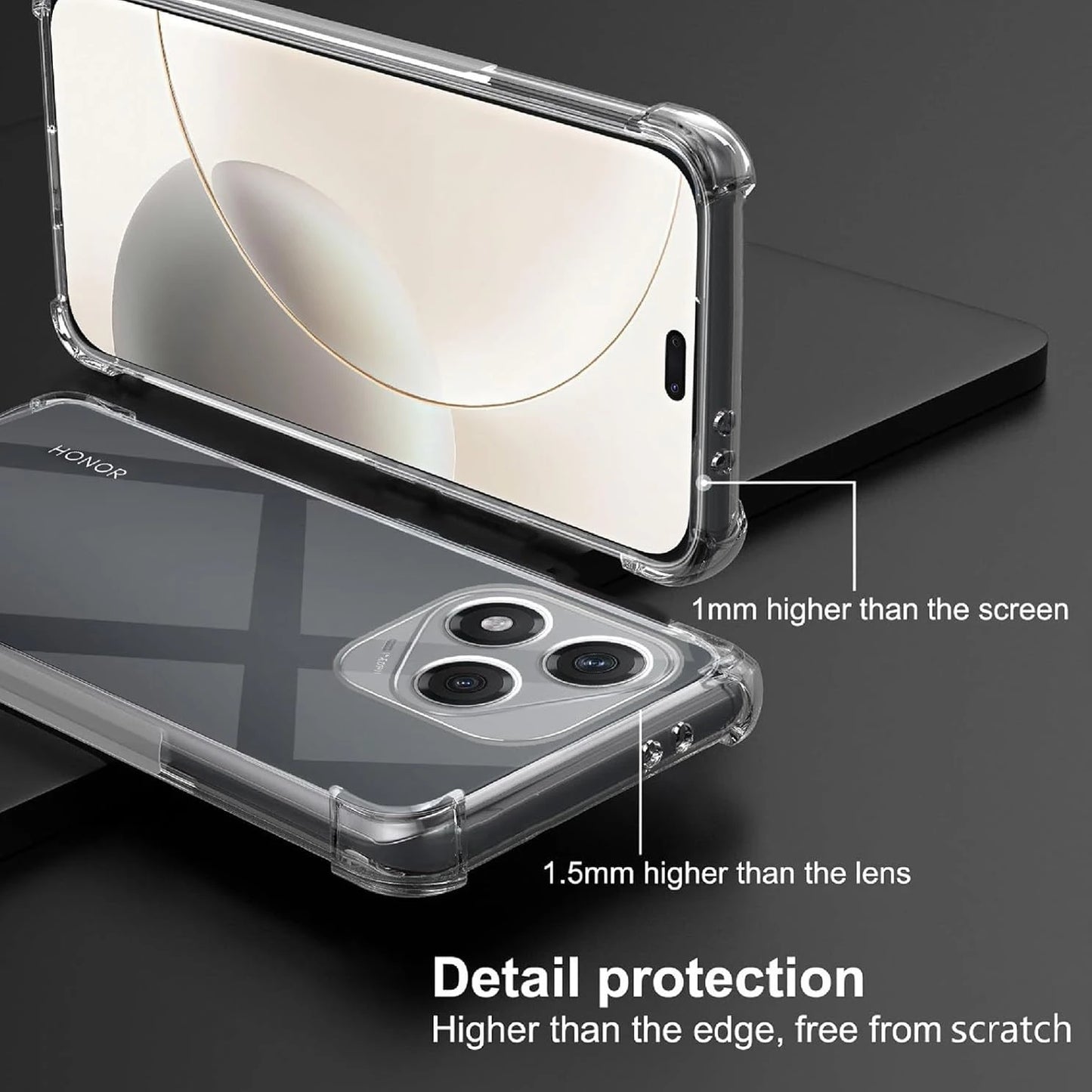 Custodia TPU Antiurto Trasparente per Honor 400 Lite 5G Quattro Angoli Protezione Antigraffio Antimpronta Digitale