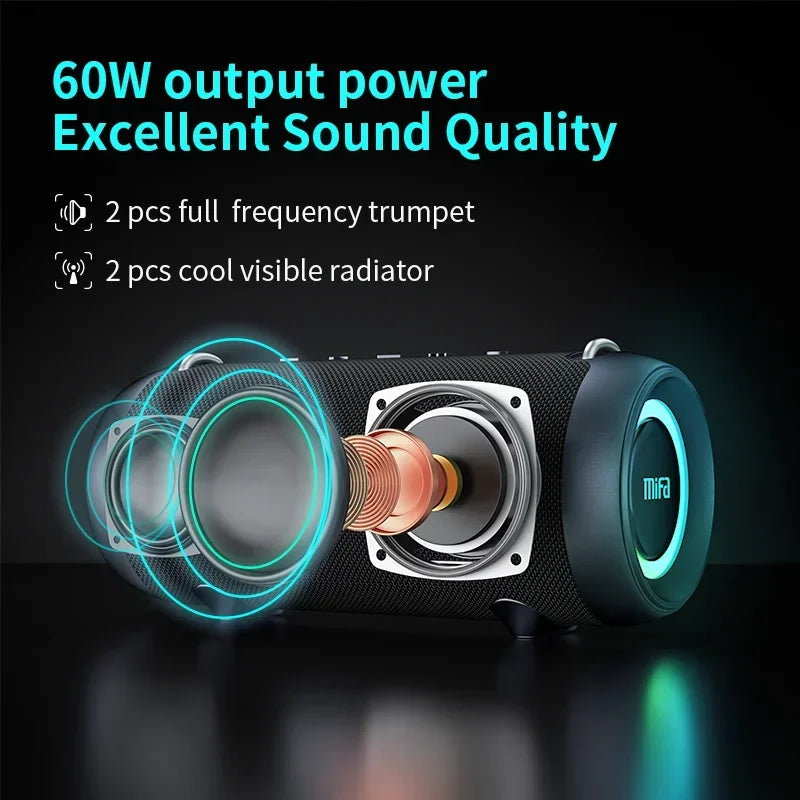 Altoparlante Bluetooth Mifa A90 60 W PMPO Portatile Per Campeggio E Feste All Aperto Suono Potente Con Bassi Profondi