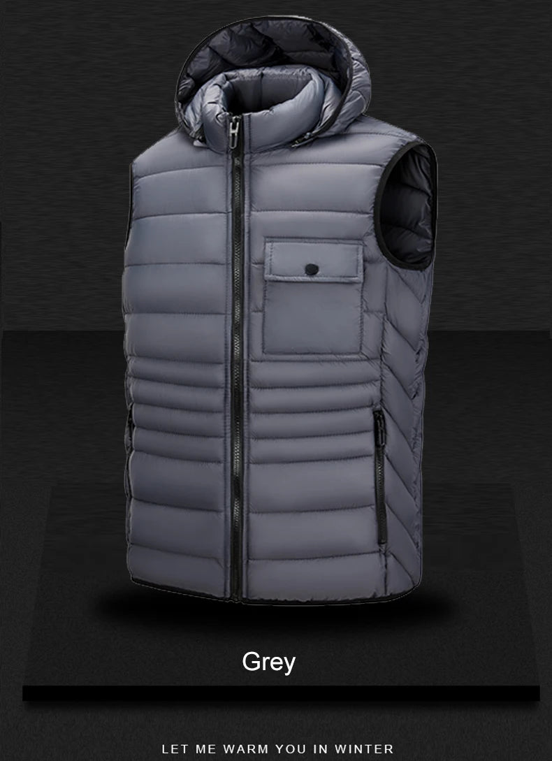 Gilet Termico Impermeabile Uomo CHRLCK per Trekking Campeggio Caccia Sci Pesca Invernale Taglia Grande Caldo e Leggero
