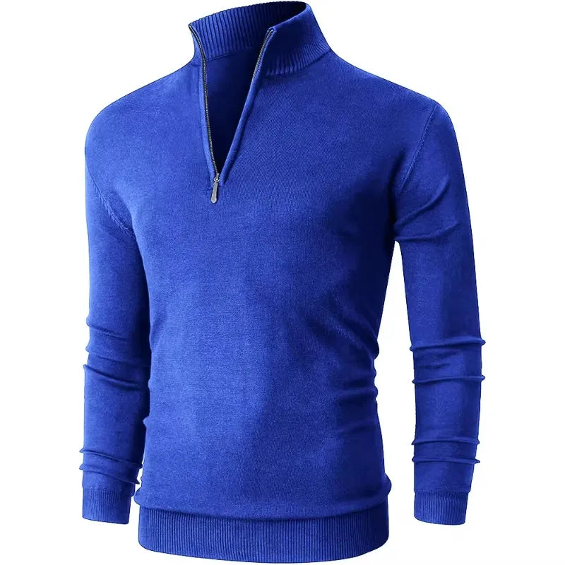 Dolcevita Uomo Con Mezza Cerniera Caldo Inverno Streetwear Collo Alto Versatile Ufficio Tempo Libero