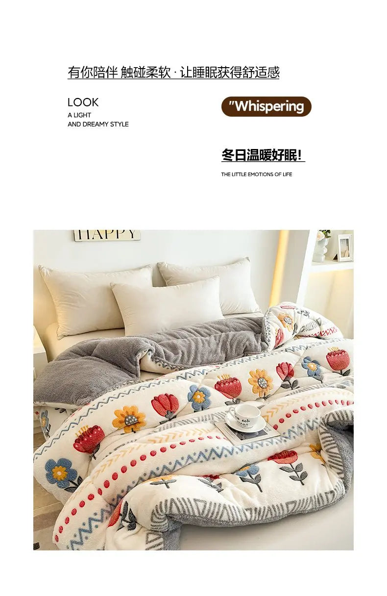 Coperta Super Spessa Inverno Autunno Taglia Queen Peluche Antistatica Morbida Confortevole Pile Coral Fleece Poliestere