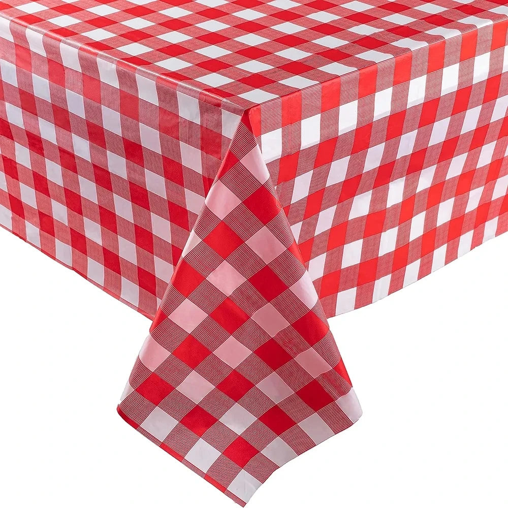 Tovaglia Usa e Getta a Quadretti Rosa Blu Pastello 137x274 CM Rettangolare in PVC Decorazioni Compleanno Baby Shower