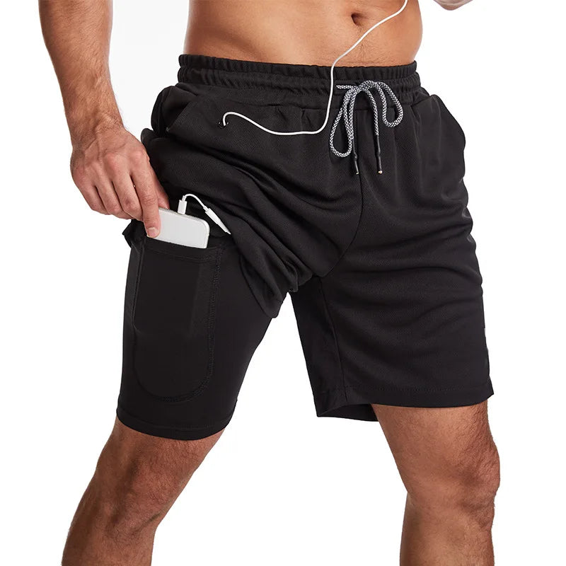 Pantaloncini Da Corsa Da Uomo 2 In 1 Palestra Allenamento Fitness Estivi 2025 Nuovi