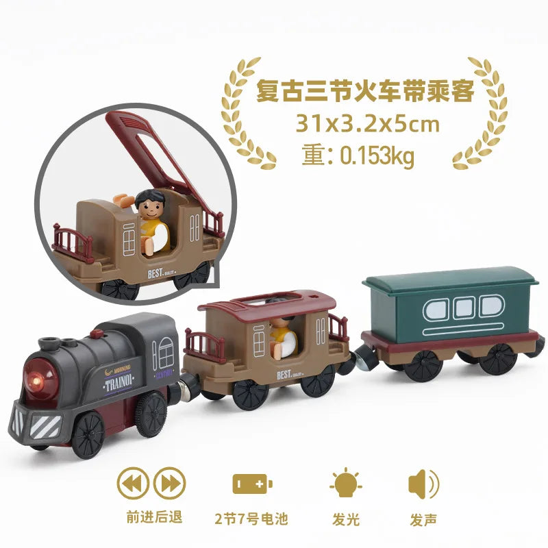 Set Trenini Elettrici Per Ferrovia In Legno Pista Del Treno Regalo Di Natale Per Bambini