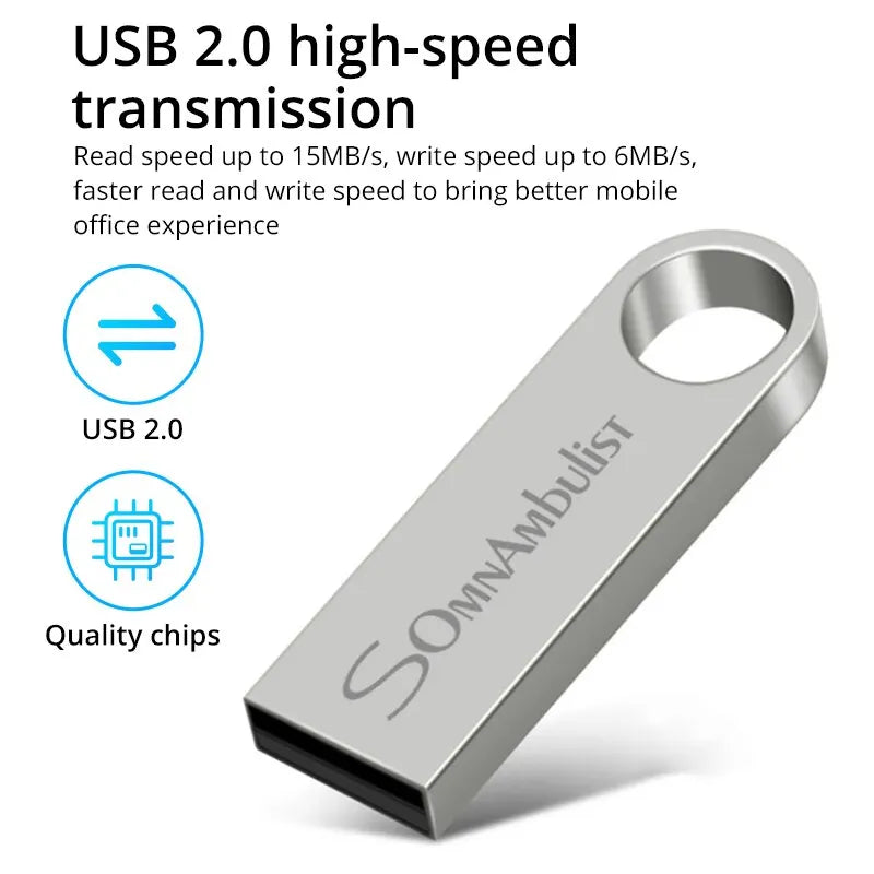 Pen Drive USB 2.0 Ad Alta Velocità SomnAmbuList 4GB 8GB 16GB 32GB 64GB 128GB Compatibile Con PC E Dispositivi Mobili