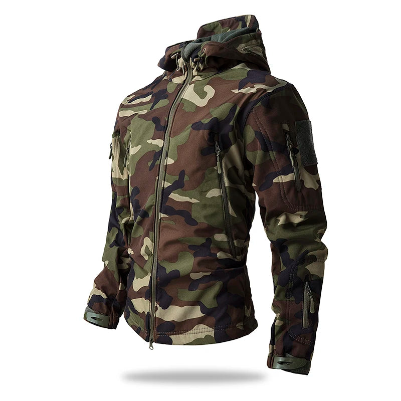 Lurker Giacca Soft Shell Tattica Pelle di Squalo Uomo Impermeabile con Cappuccio Mimetica Esterno da Caccia Autunno