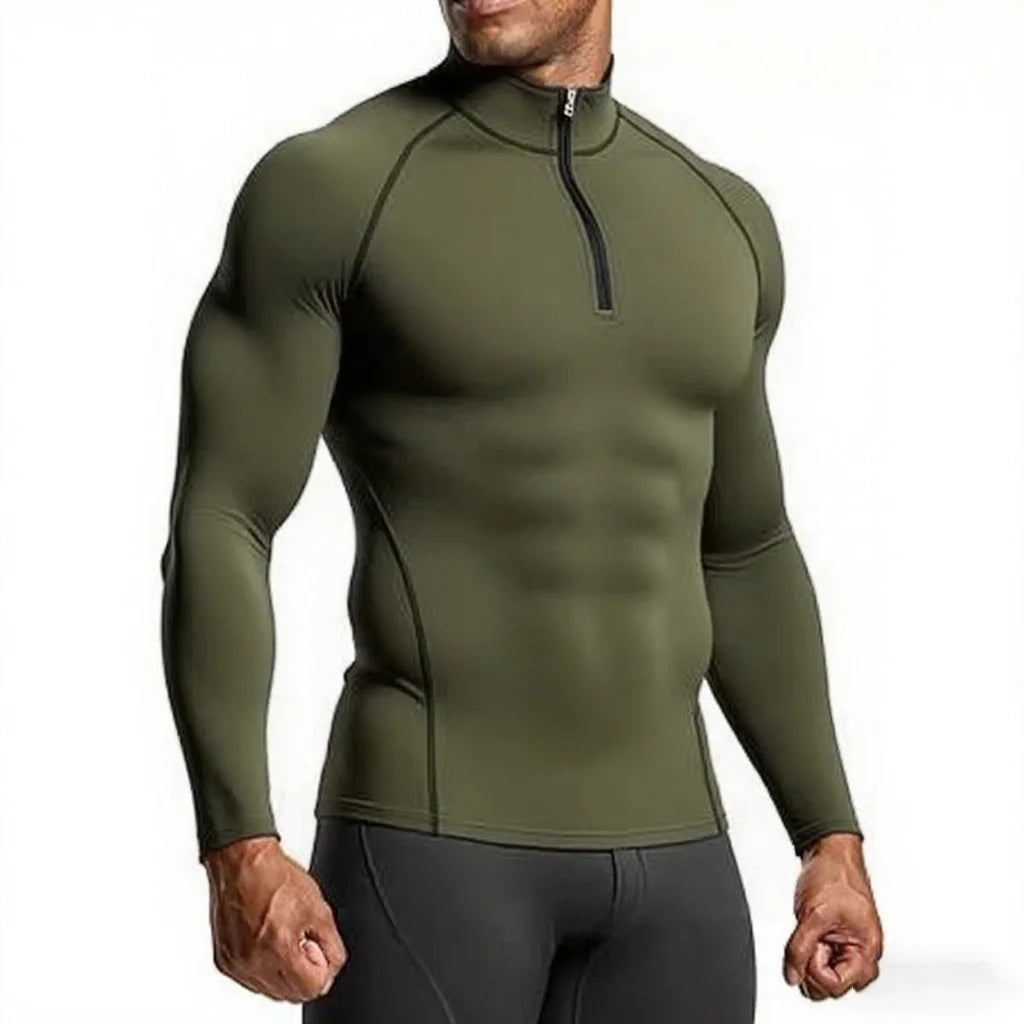 Maglietta Da Uomo A Maniche Lunghe In Compressione Per Palestra Allenamento Corsa Fitness Abbigliamento Sportivo