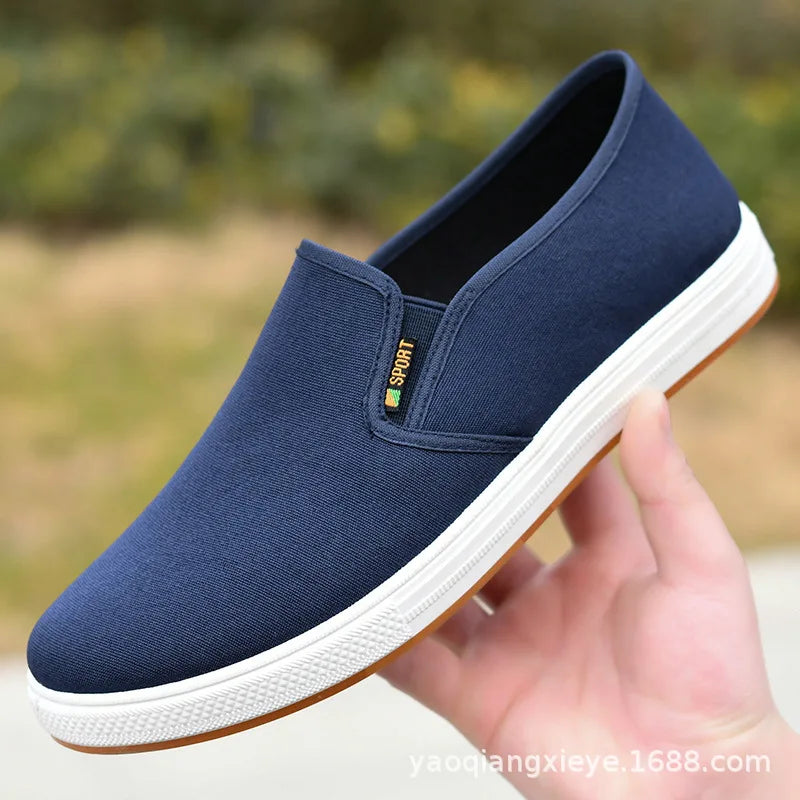 Scarpe Da Ginnastica In Tela Da Uomo Basse Leggere Vulcanizzate Slip On Casual Spedizione Gratuita A Prezzi Accessibili