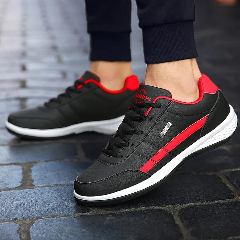 MAEDEF Scarpe Da Uomo Sneaker In Pelle Impermeabile Casual Calzature Stringate Vulcanizzate Comfort