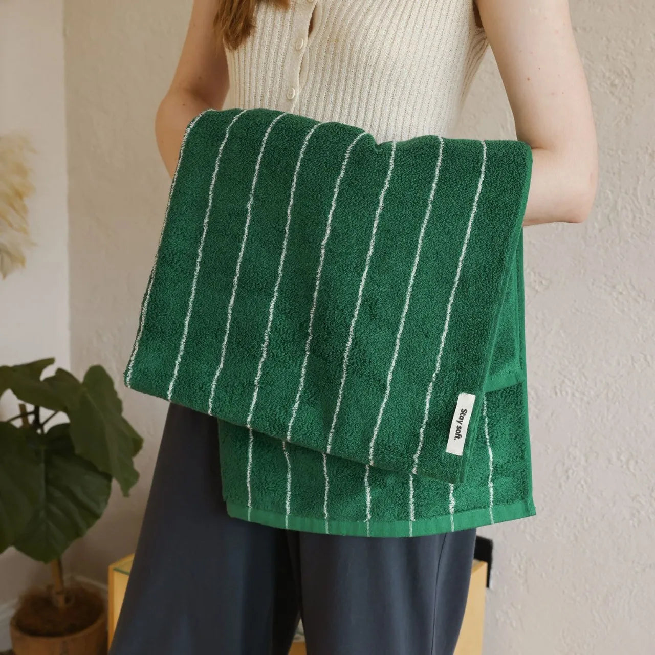 Asciugamano In Cotone A Righe Retrò 70x140 Cm Morbido E Assorbente Per Casa Palestra Cucina