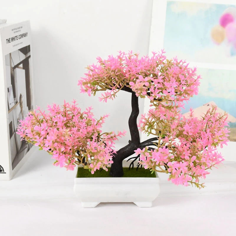 Piante Artificiali Bonsai Piccolo Albero In Vaso Con Fiori Decorativi Per Tavolo Casa Giardino E Decorazione Per Hotel