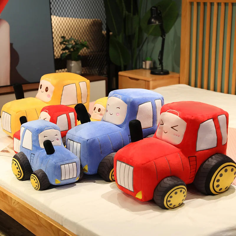 Simulazione Trattore Escavatore Giocattoli Di Peluche Per Auto Kawaii Morbido Cuscino Veicoli Regalo Natale Bambini