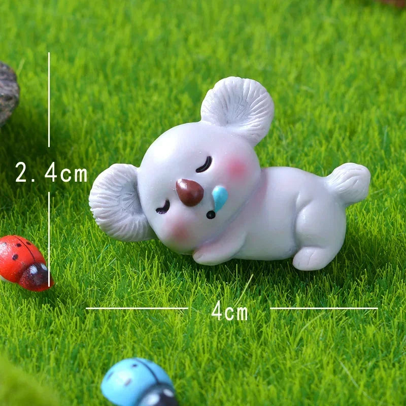 Figurine Di Koala In Resina Cartone Animato Paesaggio Decorazioni Domestiche Per Camera E Scrivania Set 4 12 20 Pezzi
