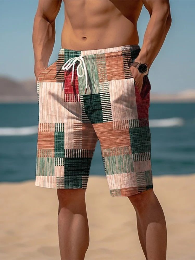 Pantaloncini da Spiaggia con Grafica Sfumata per Uomo Pantaloncini da Surf 3D Colorati e Pantaloni Corti Estivi Vacanza